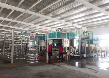 Linha de produção moldada máquina do pacote da choque-prova da fibra da bandeja da polpa