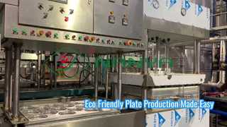 Máquina de moldagem de celulose semiautomática para fabricação de produtos de talheres/placas manuais